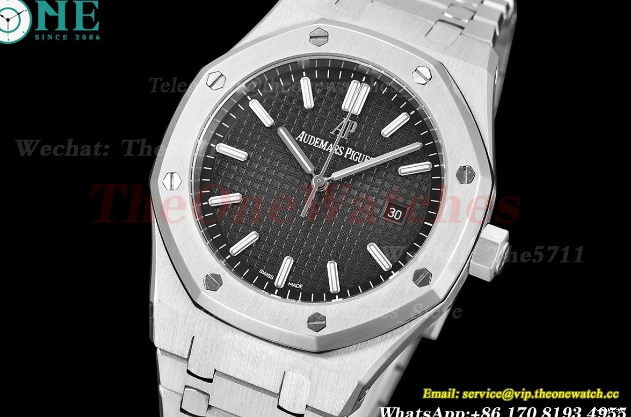 Oak SS Dial 41mm SS 15500 MY8215 Black Royal 0203